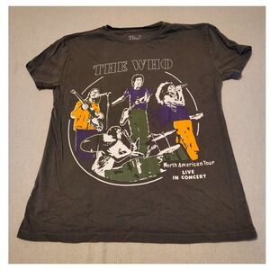 The Who North American Tour Live In Concert Graphic T-Shirt Gray Mens Medium